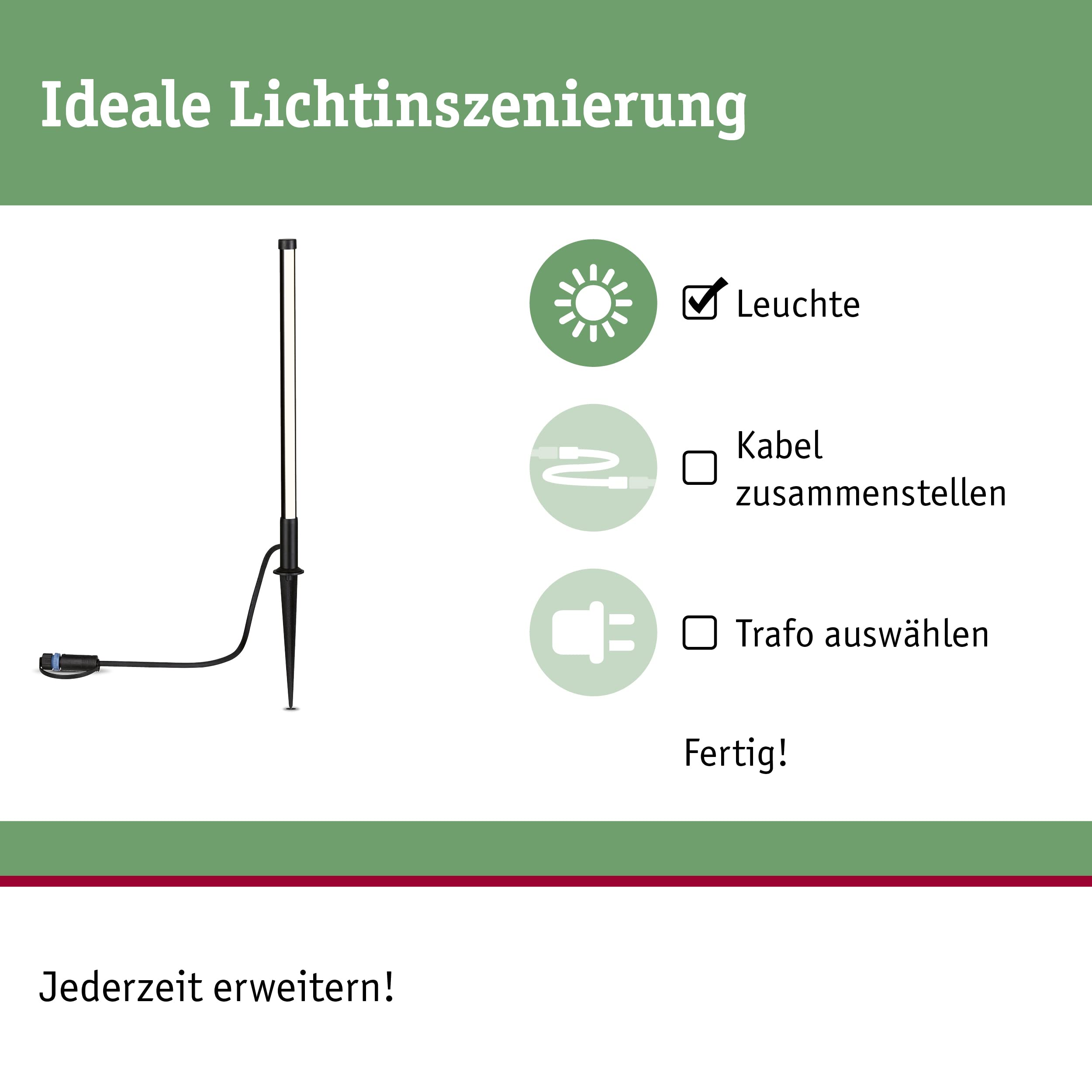Paulmann 94530 Plug & Shine LED oświetlenie zewnętrzne Słupek IP65 z 1x5,5 W ściemnialny antracyt Oświetlenie ogrodowe Aluminium, tworzywo sztuczne 3000 K