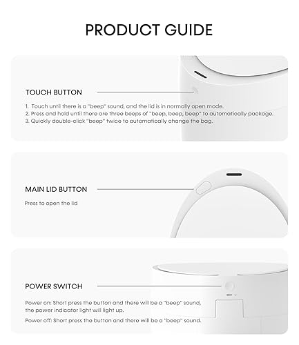 Miniatura 7 de TOWNEW T AIR ONE - Bote de basura inteligente automático de 2.6 galones con autosellado y cambio automático, cubo de basura recargable activado por