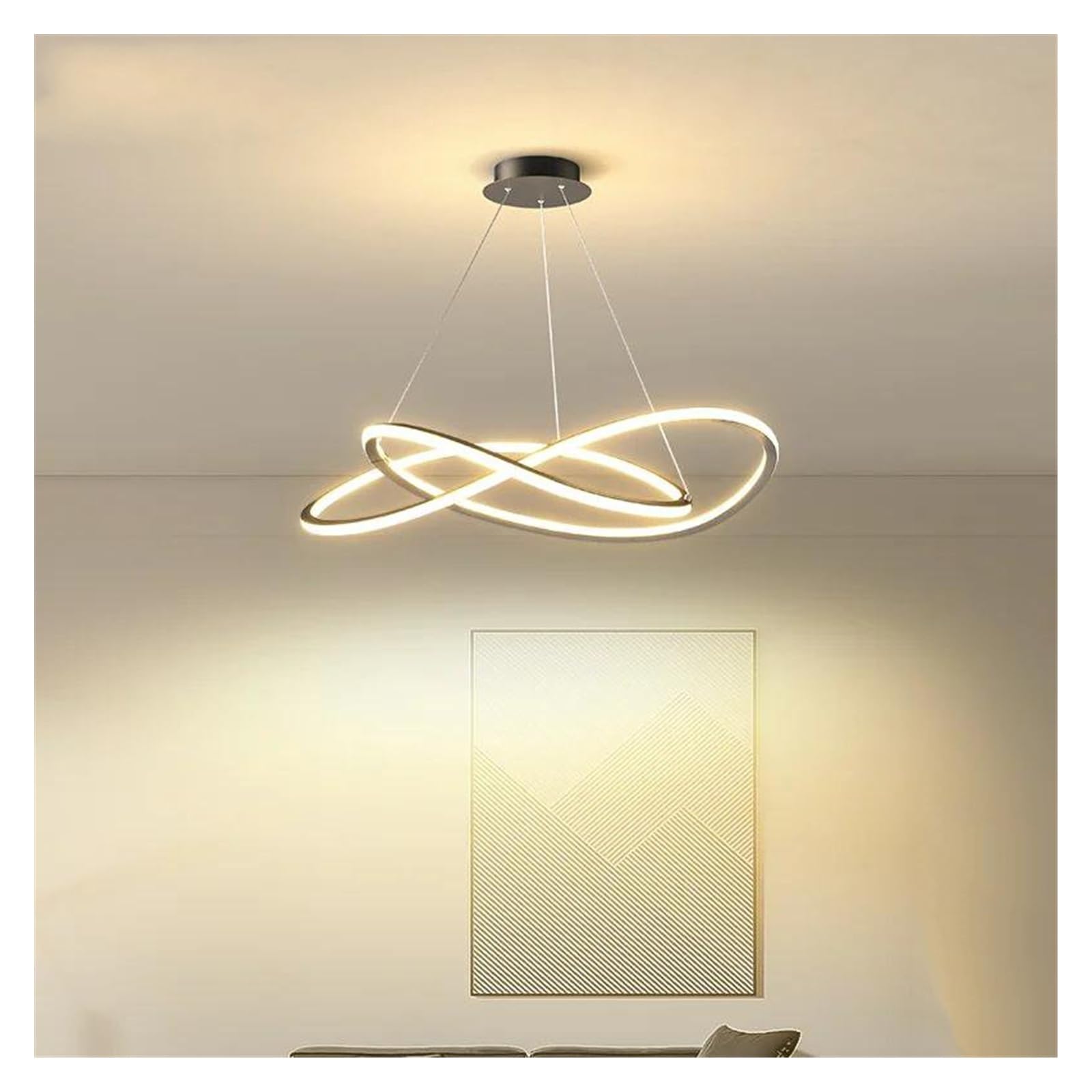 Lustre pour table à manger design créatif art irrégulier blanc 60cm