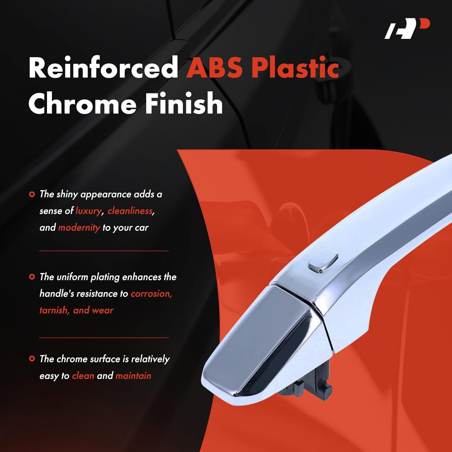 A-Premium Rear Driver or Passenger Side Exterior Door Handle Compatible with Chevrolet Silverado 1500 2019-2024, Silverado 2500 3500 HD 2020-2024 & GMC Sierra 1500 Limited, Sierra 2500 3500 HD, Chrome