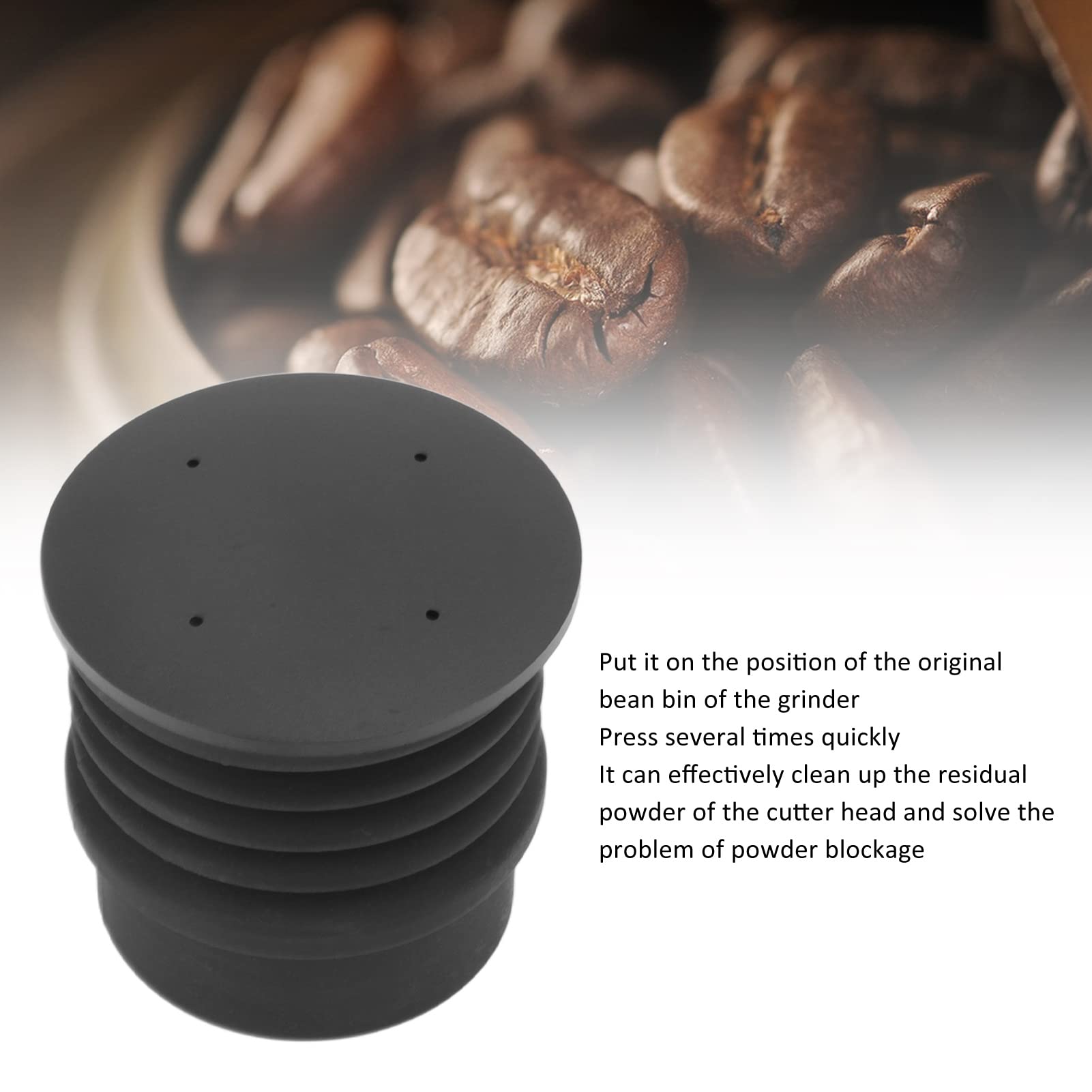 Siliconen koffiemolen enkele dosis voor trechter met houten deksel