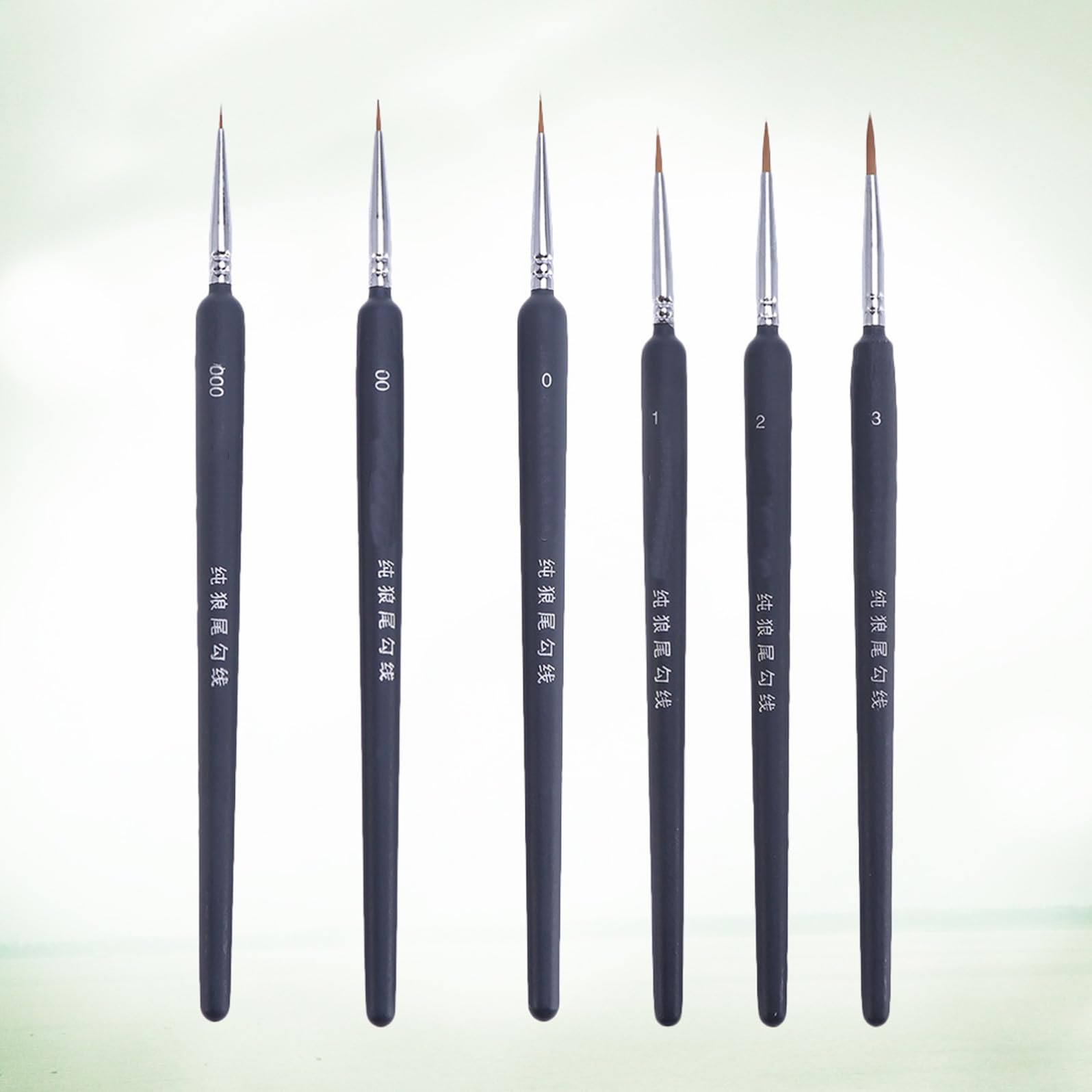 UKCOCO Pinceles de Acuarela y Pinceles de Dibujo Lineal para Adultos y Niños, Set de 6 Piezas Pelo de Comadreja, Portátiles y Versátiles para Pintura al Óleo, Acuarela y Acrílica, Uso