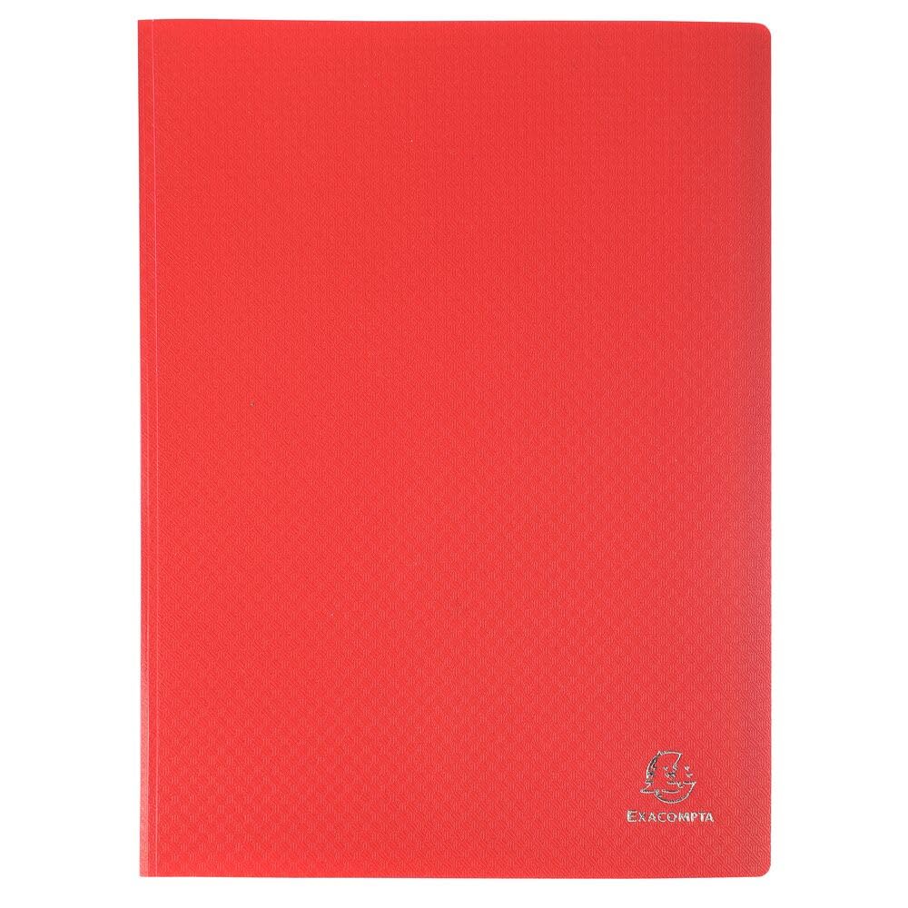 Exacompta - Ref 8825E - Confezione da 20 cartelline Opak - 20 buste trasparenti lisce - 40 facciate - Formato A4 - Dimensioni 24 x 32 cm - Copertina semirigida in polipropilene, colore rosso