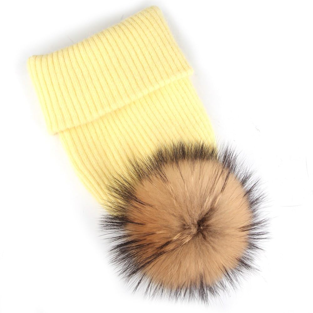 Bonnet d'hiver tricoté pour femme, bonnet à pompon (argenté, taille unique)