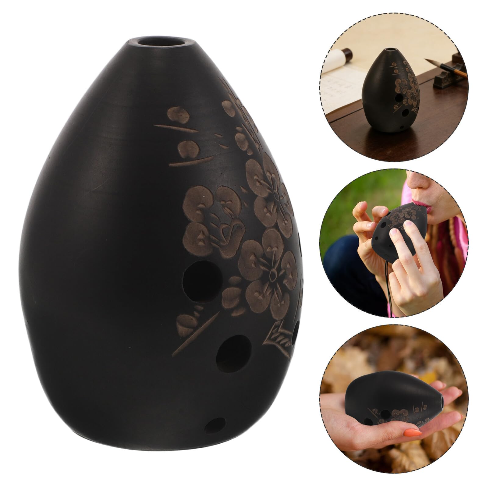 Mikinona Ocarina Tradicional China de Cerámica para Principiantes, Flauta de 8 Agujeros para Estudiantes, Instrumento de Viento Musical Portátil para Práctica y Aprendizaje