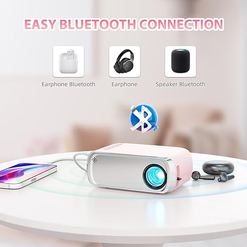 Miniatura 5 de Mini proyector para proyectores portátiles al aire libre, la pantalla del teléfono inteligente se puede duplicar en el proyector a través de un