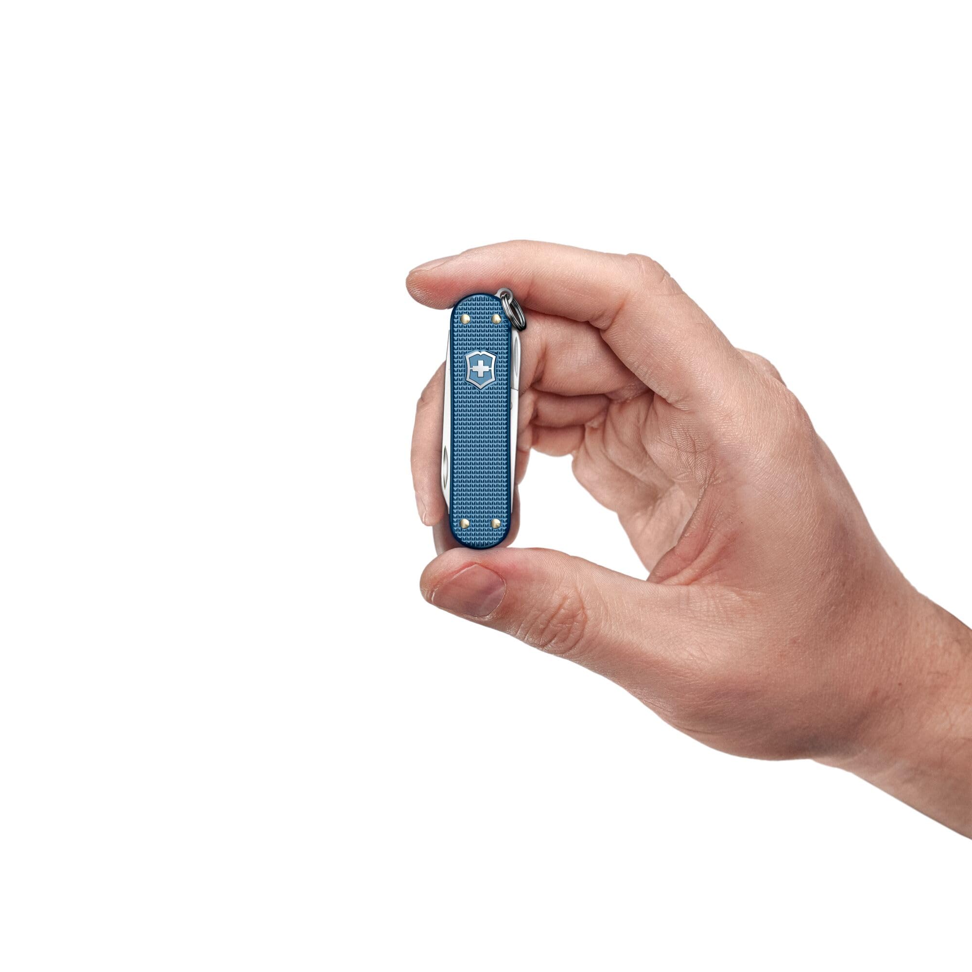 VICTORINOX Multiuso Classic Precious Alox, 5 Funzioni, Made in Switzerland, con Forbici, Cacciavite, Anello Portachiavi, in Scatola Regalo