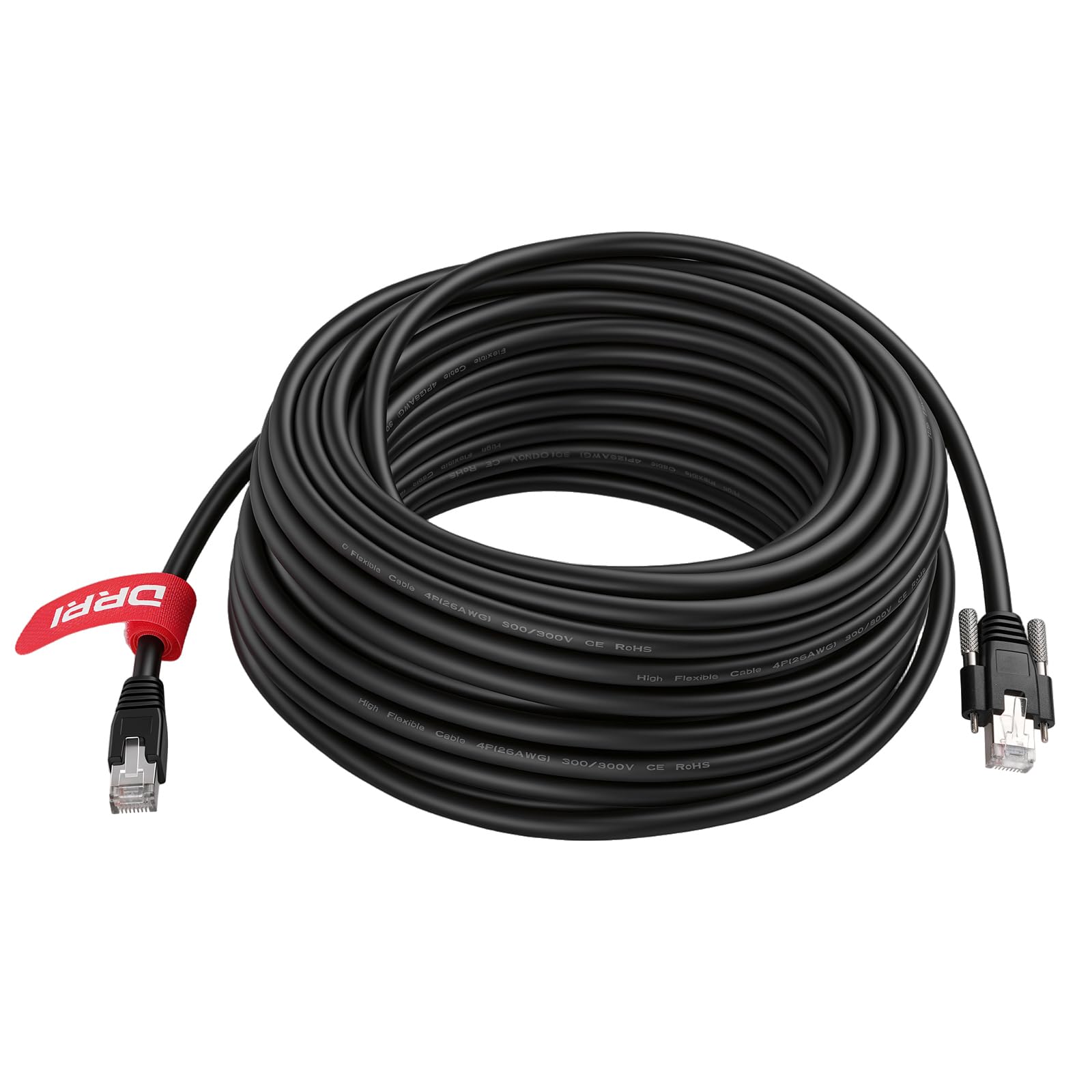 GigE Cat 6 S/STP DrC con tornillos de bloqueo horizontal RJ-45 Cable de datos para cámaras Basler