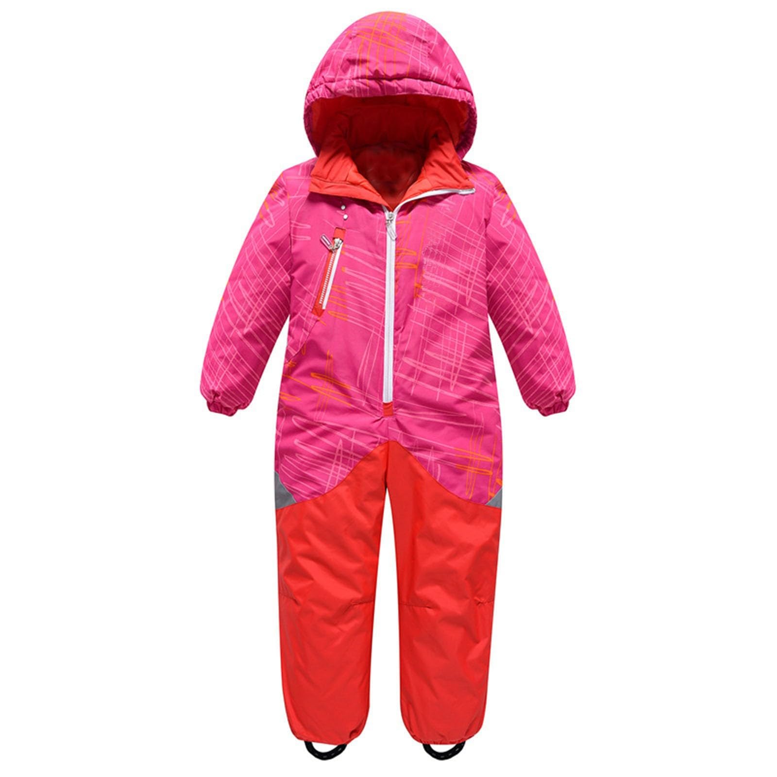 Traje de nieve para niño – Mono con forro aislante – Traje de invierno para cochecito de nieve, traje de esquí o moto de nieve para niña