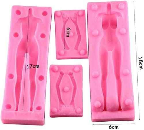 Miniatura 2 de 3D - Molde de silicona para tartas de arcilla desnuda, molde de silicona de cuerpo desnudo femenino para arcilla, fondant, decoración de pasteles,
