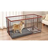ペットサークル 大型犬用 折りたたみ式 メタルフェンス, 室内外兼用, Amazon | YumeTail ペットサークル 大型犬用 折りたたみ式 メタル