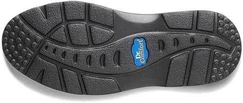 Miniatura 5 de Dr. Comfort Lucie X - Zapatos terapéuticos para caminar de cuero y malla para hombres con inserciones de gel, Negro -