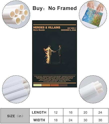 Miniatura 2 de DAXXIN Metro Boomin - Póster de héroes y villanos con 15 lienzos en lienzo decorativo para pared, sala de estar, dormitorio, decoración, regalo, sin