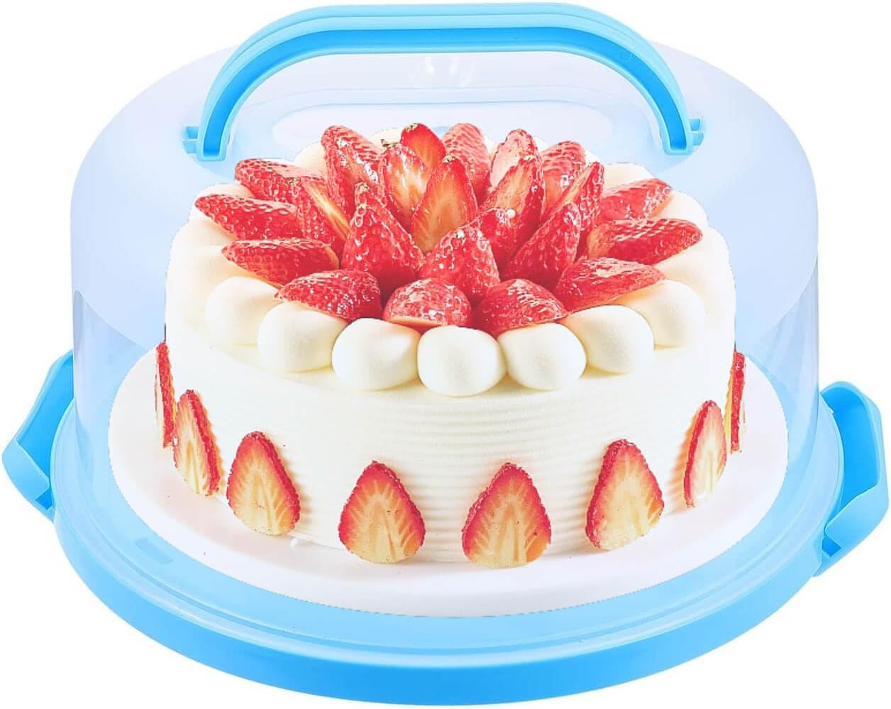 10 Inch Cake Stand Carrier with Lid and Handle Bundt Round