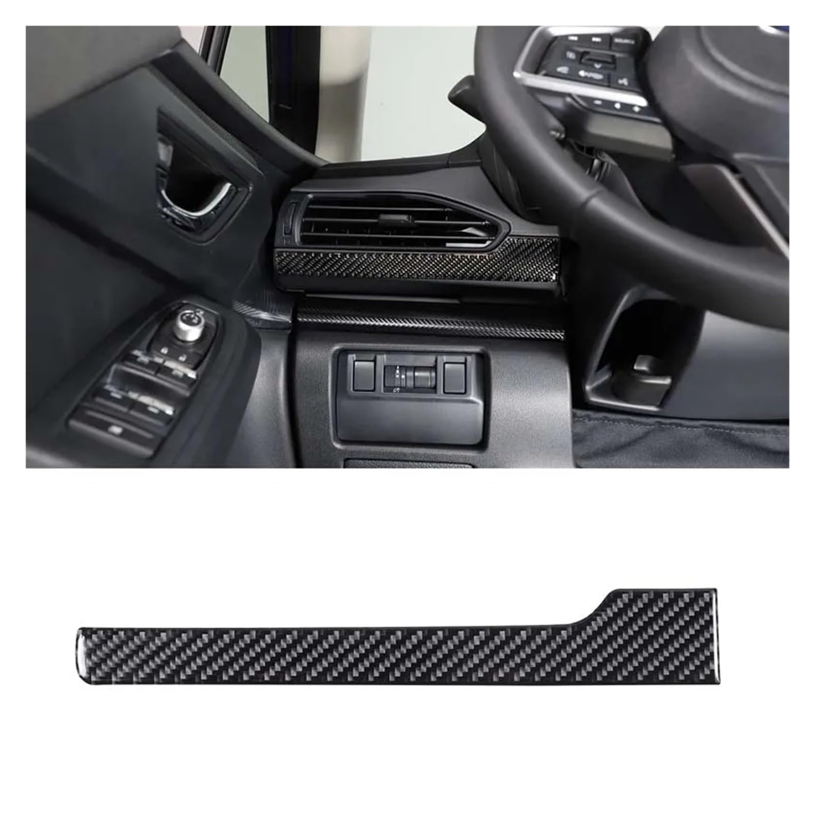Interior Mouldings for Subaru for Crosstrek 2024 Black Carbon Fibre Car Interior Decoration Trim Frame Stickers Car Accessories Car Accessory(H-a)