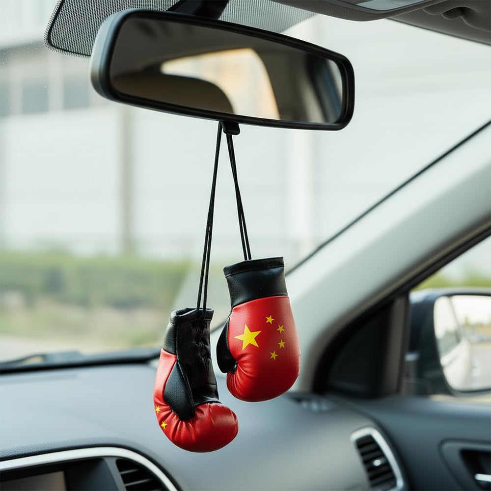 Guantes de Boxeo de PVC para Decoración Automotriz, Accesorios de Espejo Interno, Regalo
