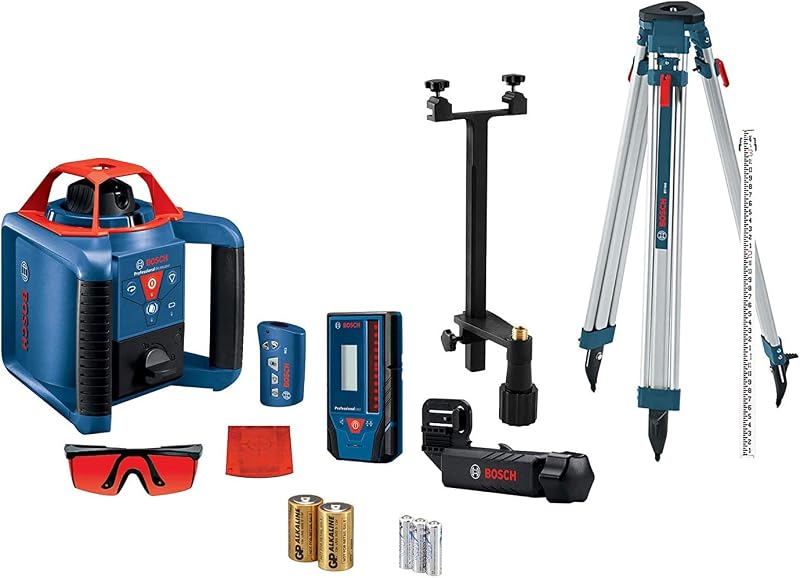 GRL900-20HVK REVOLVE Self-Leveling Horizontal/Vertical Rotary Laser Kit, Includes Tripod, Grade Rod, Receiver, 2 D Batteries, Carrying Case, & Accessories