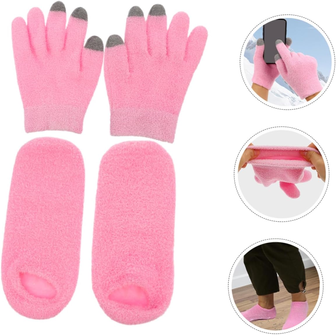 2pairs Moisturizing Gloves Socks Dry Hands Feet Soft Hydrating Care for Overnight Use for and Outdoor Activities Charming