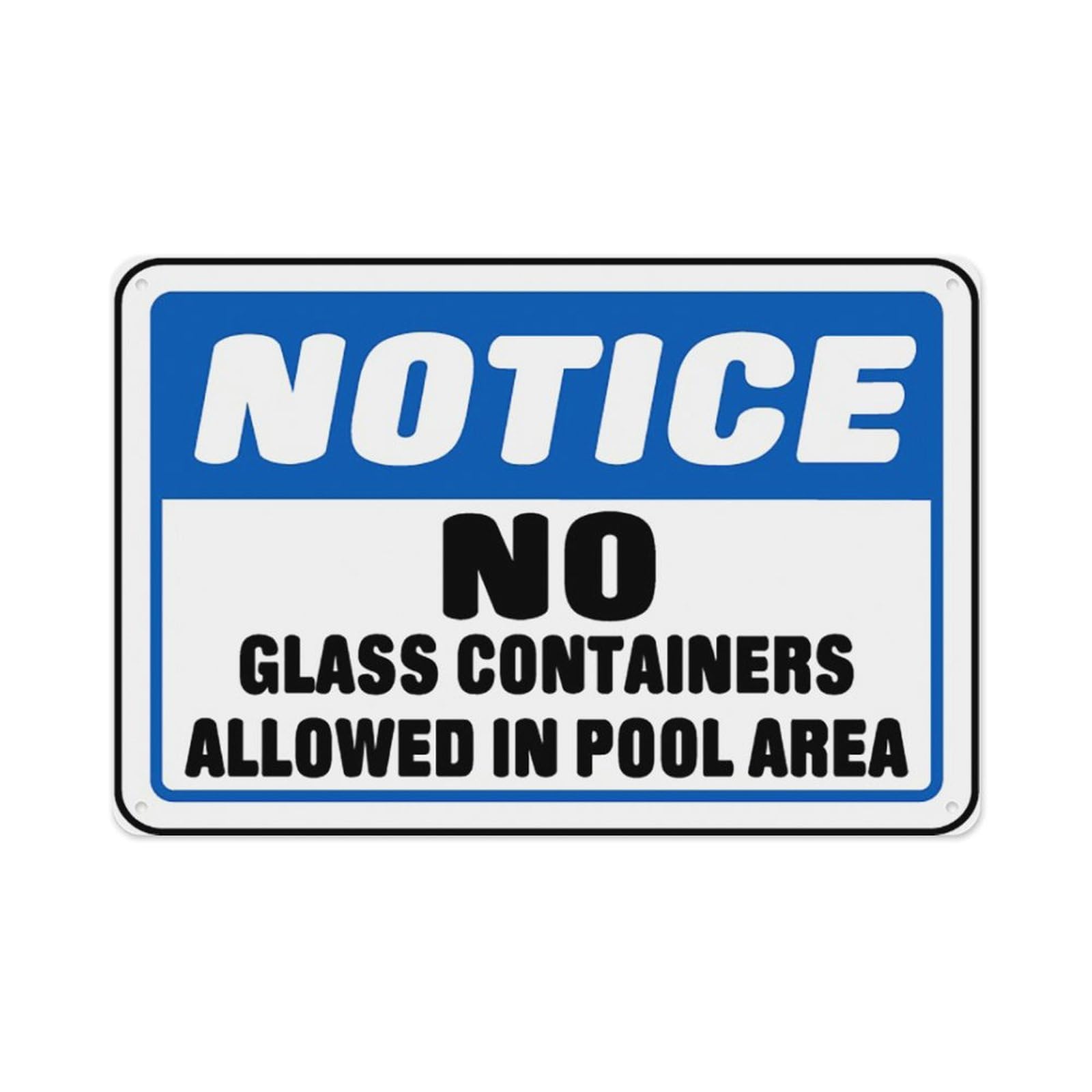 peiyeety No Glass Containers Allowed Sign Aluminum Tin Warning Signs For Home Outdoor Garden 12X16 Inches
