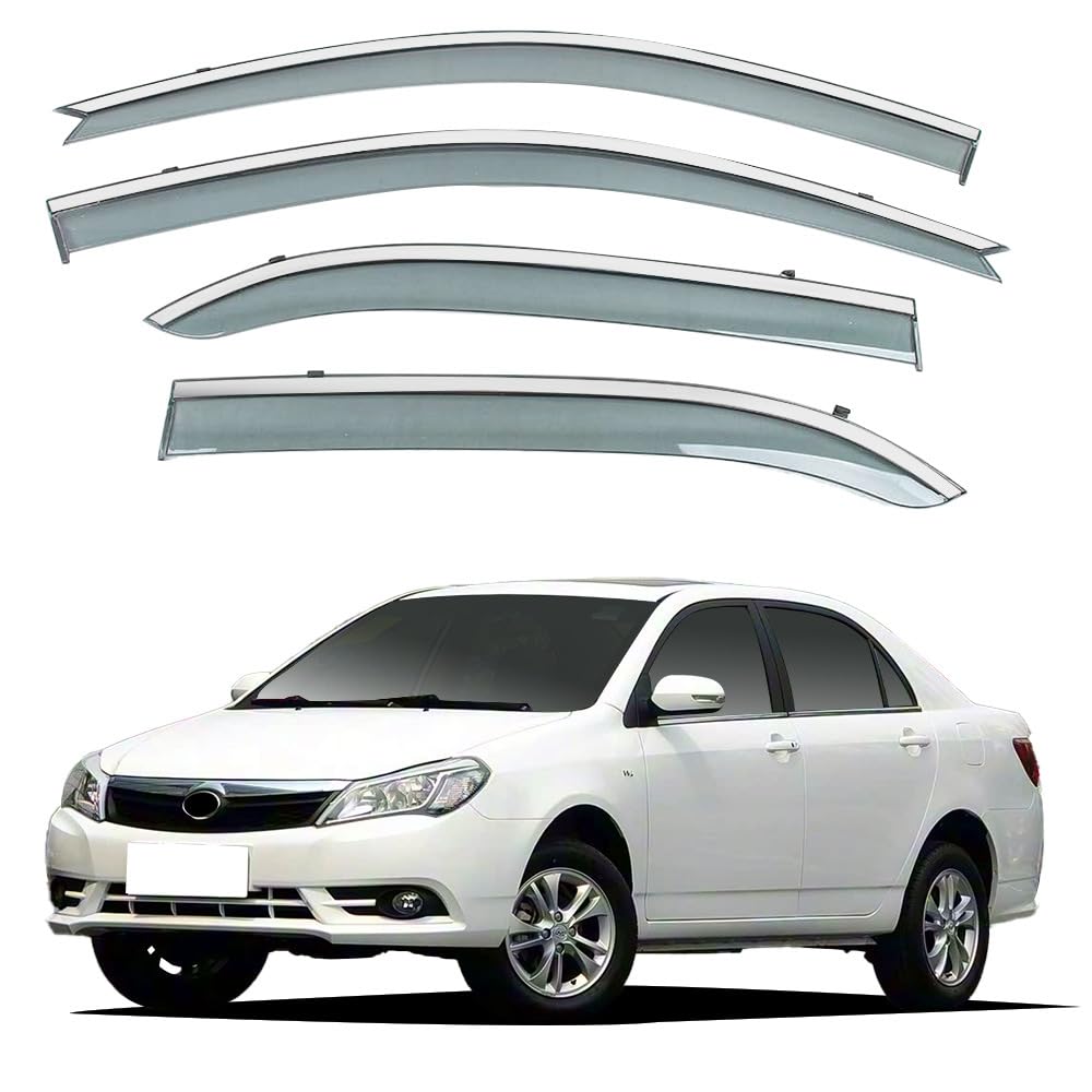 liufangfc Wind Deflectors for BYD F3 2014 – 4pc Tape-On Smoked Visors, Weatherproof, Anti-Salt/Snow, Low-Noise