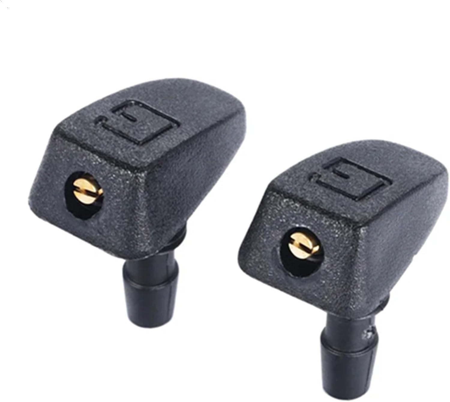 Car Windshield Washer Jets 2Pc Car Front Windshield Windscreen Washer Nozzles Water Fan Spout Cover Outlet Wiper Nozzle Replacement Parts