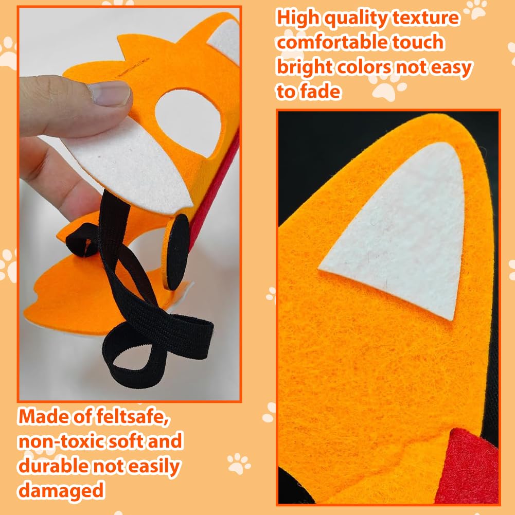ZappelStift Fox Costume Dress Up Set, 2Pcs Fox Mask Orange Tutu Skirt Kids Animal Fancy Outfit - Image 2