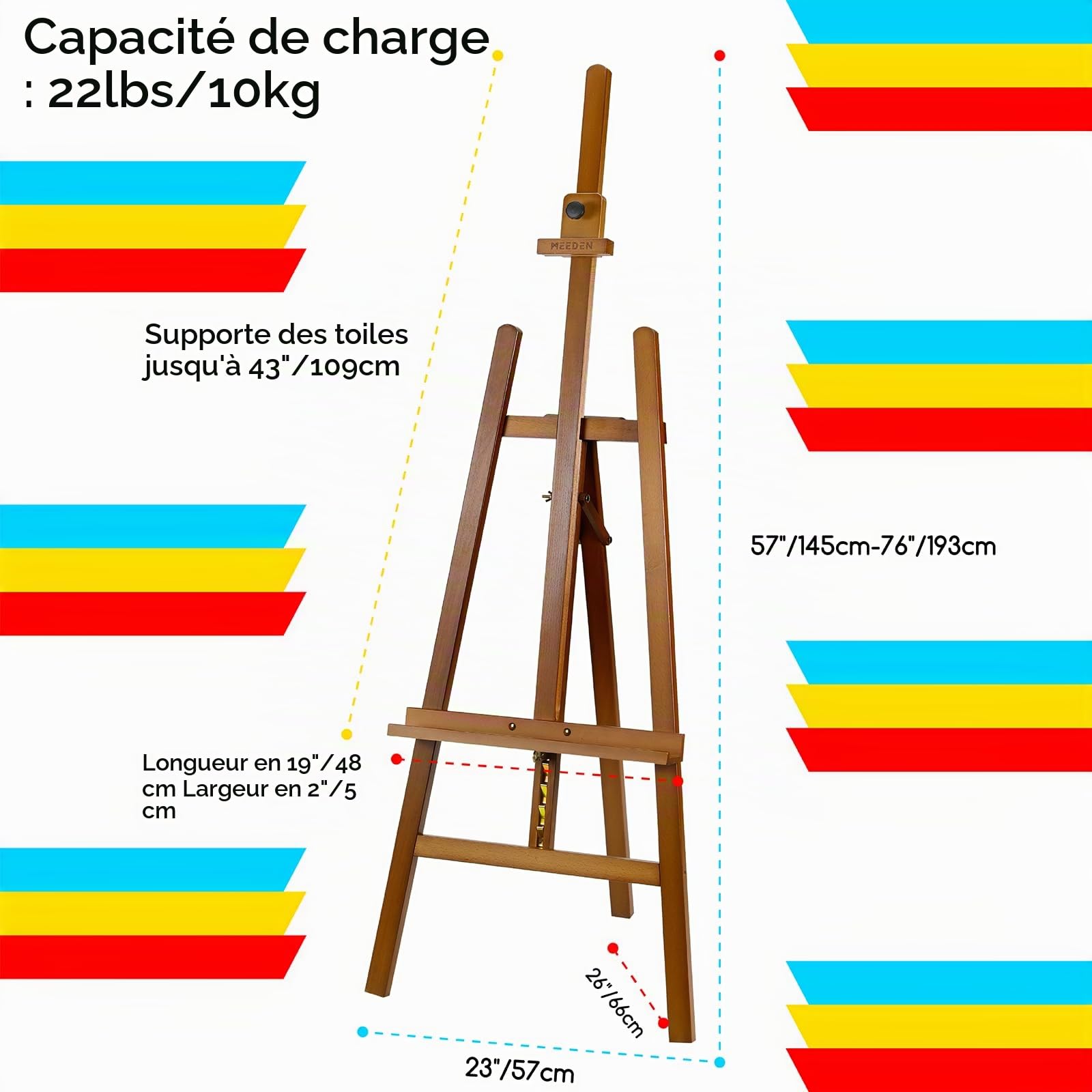 MEEDEN Chevalet de Peinture en Bois: Chevalet de Présentation