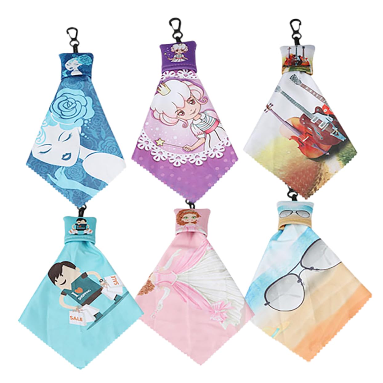 Didiseaon 30 Pièces Porte-Clés Chiffon Pour Lunettes Lingettes Nettoyantes Porte-Clés De Téléphone Suspendre Chiffon De Nettoyage Pour Lentilles Lingettes De Nettoyage Électroniques