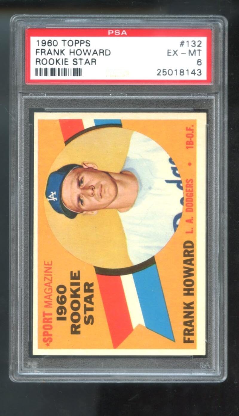 1960 Topps #132 Frank Howard ROOKIE Star RC PSA 6 Graded Baseball Card MLB Los Angeles Dodgers