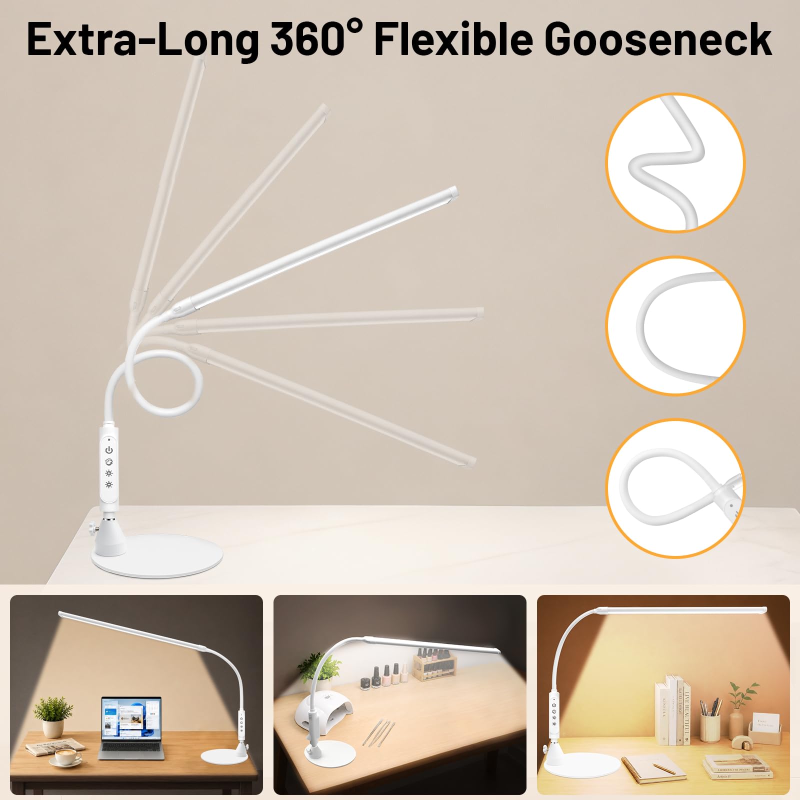 Diesisa Lampada da scrivania a LED, 60 cm, per protesista chiodo