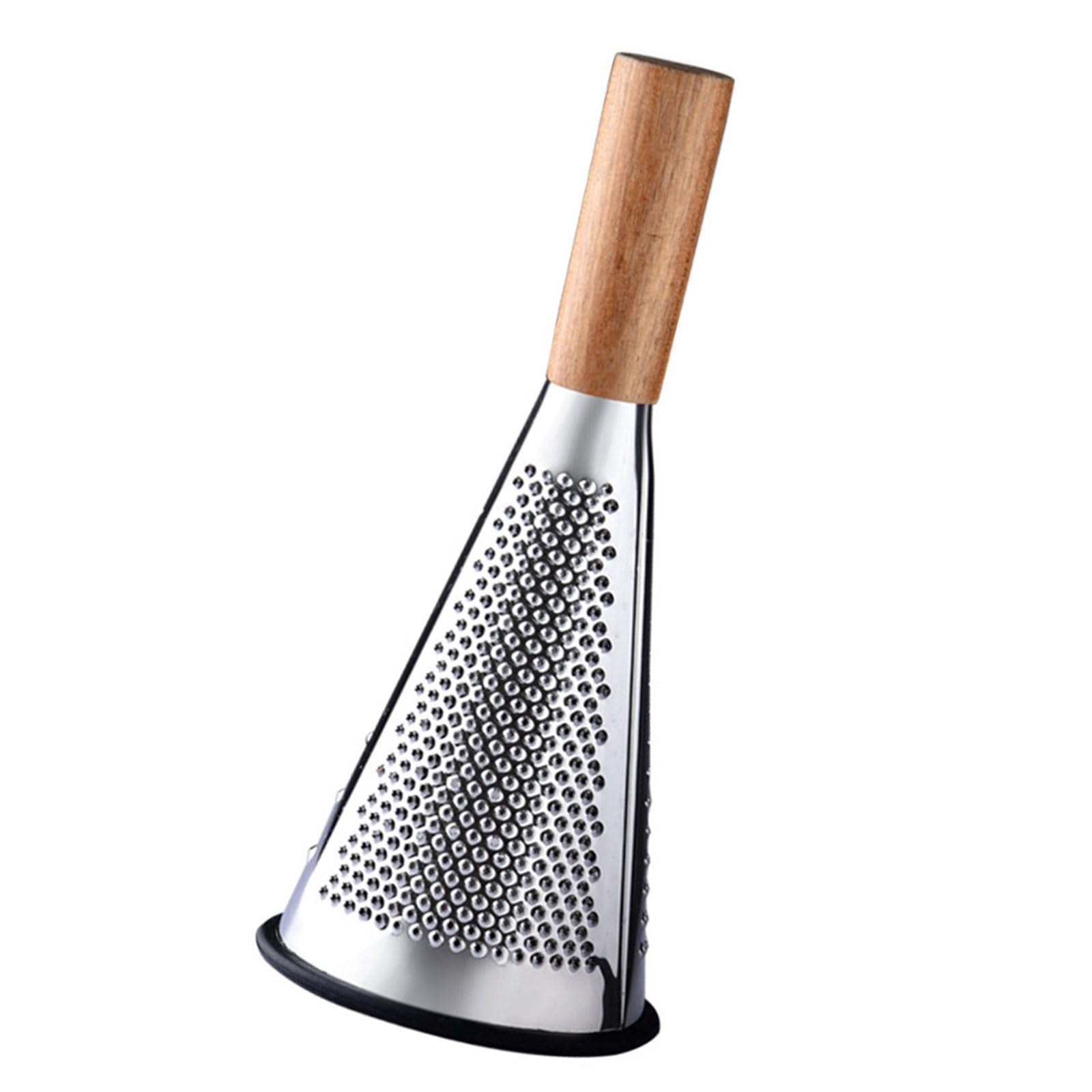 Ekoama Conical Stainless Steels Grater With Wooden Handle For Cheese Vegetables And Fruits Kitchen Shredding Tool