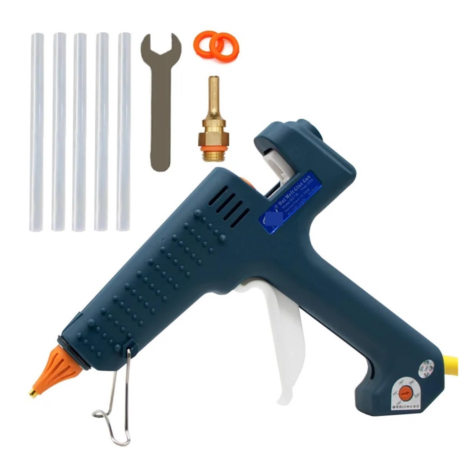 Pistola per colla a caldo per lavori artigianali, Pistola for colla a caldo, pistola a caldo regolabile da 200 W 250 W, strumento di riparazione industriale con pistola for colla professionale con sti