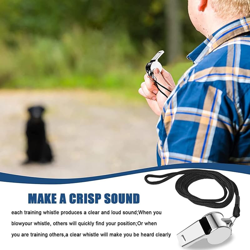 Silbato de acero inoxidable con cordón para deportes miniatura 2