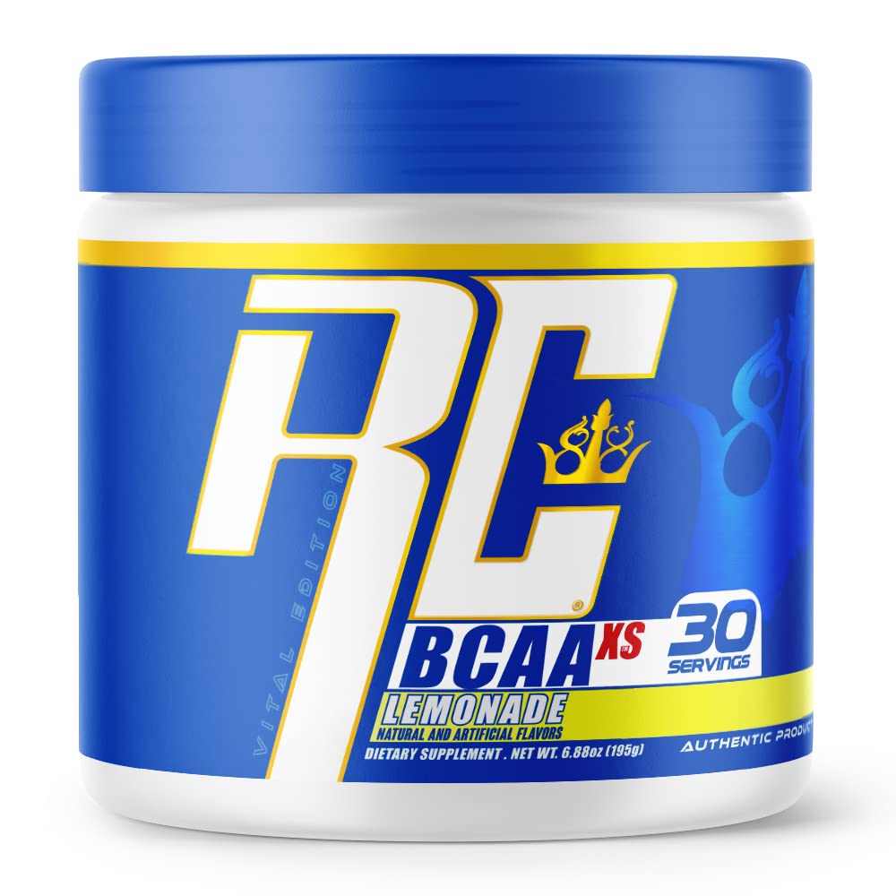Ronnie Coleman Signature Series BCAA XS Powder with EAAs, Branched Chain Amino Acids Post Workout Muscle Recovery, Sugar Free Hydration Drink for Women and Men, Lemonade, 30 Servings
