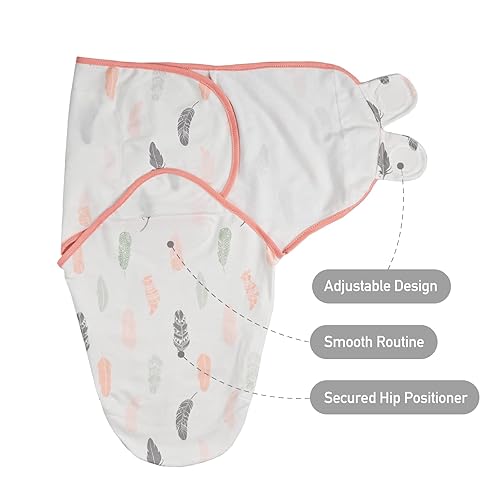 Miniatura 6 de Saco de dormir orgánico para bebé, paquete de 3 pañales para recién nacidos, artículos esenciales para bebés, bebés de 0 a 3 meses, 100% algodón,