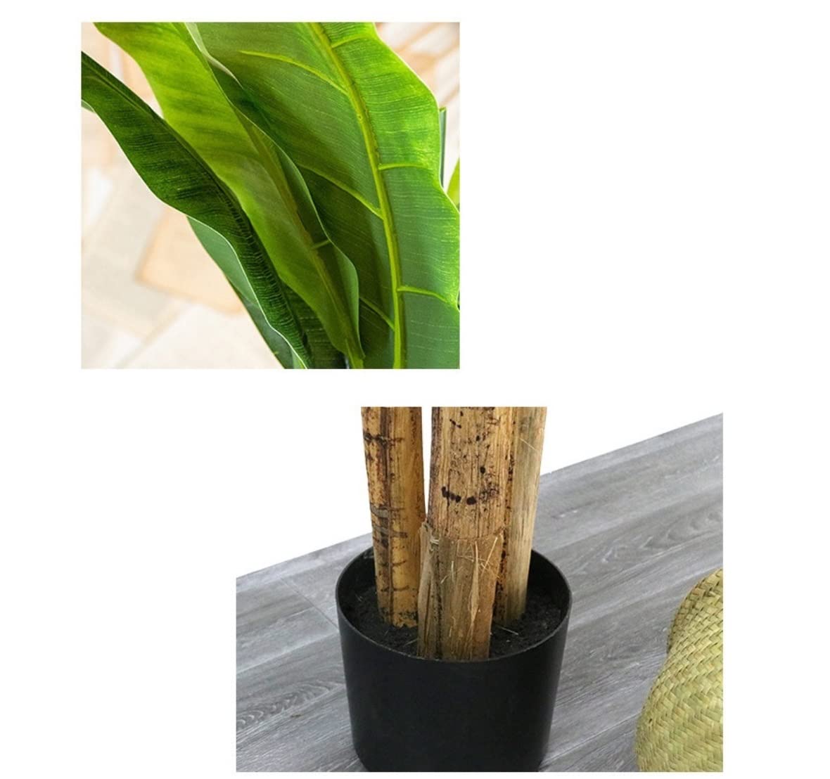 Fake Trees Sztuczne Drzewo Bananowe Duże Tropikalne Rośliny Fałszywe Liście Plastikowe Monstera Musa Do Salonu Sypialnia Duża(180cm)