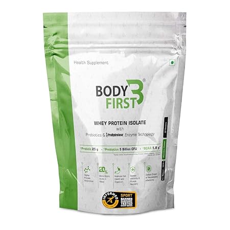 Body First Whey Protein Powder Isolate With Probiotics And Enzymes 2 Kg Chocolate 64 Servings Sachets Amazon In Health Personal Care