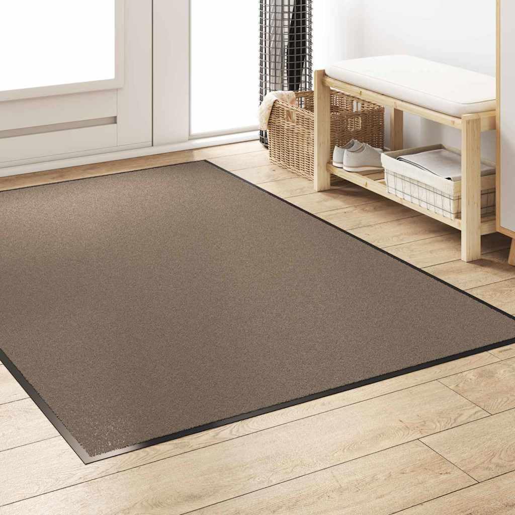Fußmatte Beige Schwarz 180x120cm Polyamid Türvorleger Eingang