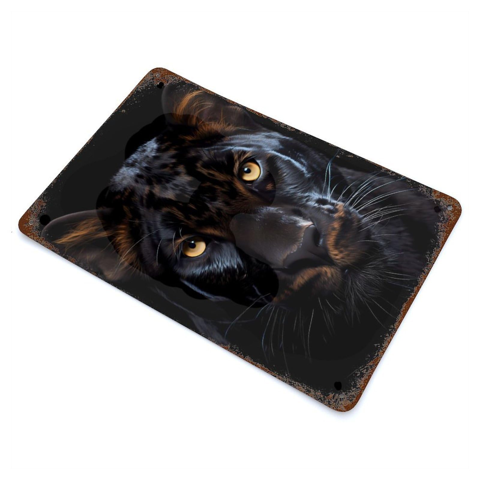 Black Panther Retro Metal Sign 11.8"x7.9", Vintage Wall Decor for Garage, Pub Or Kitchen