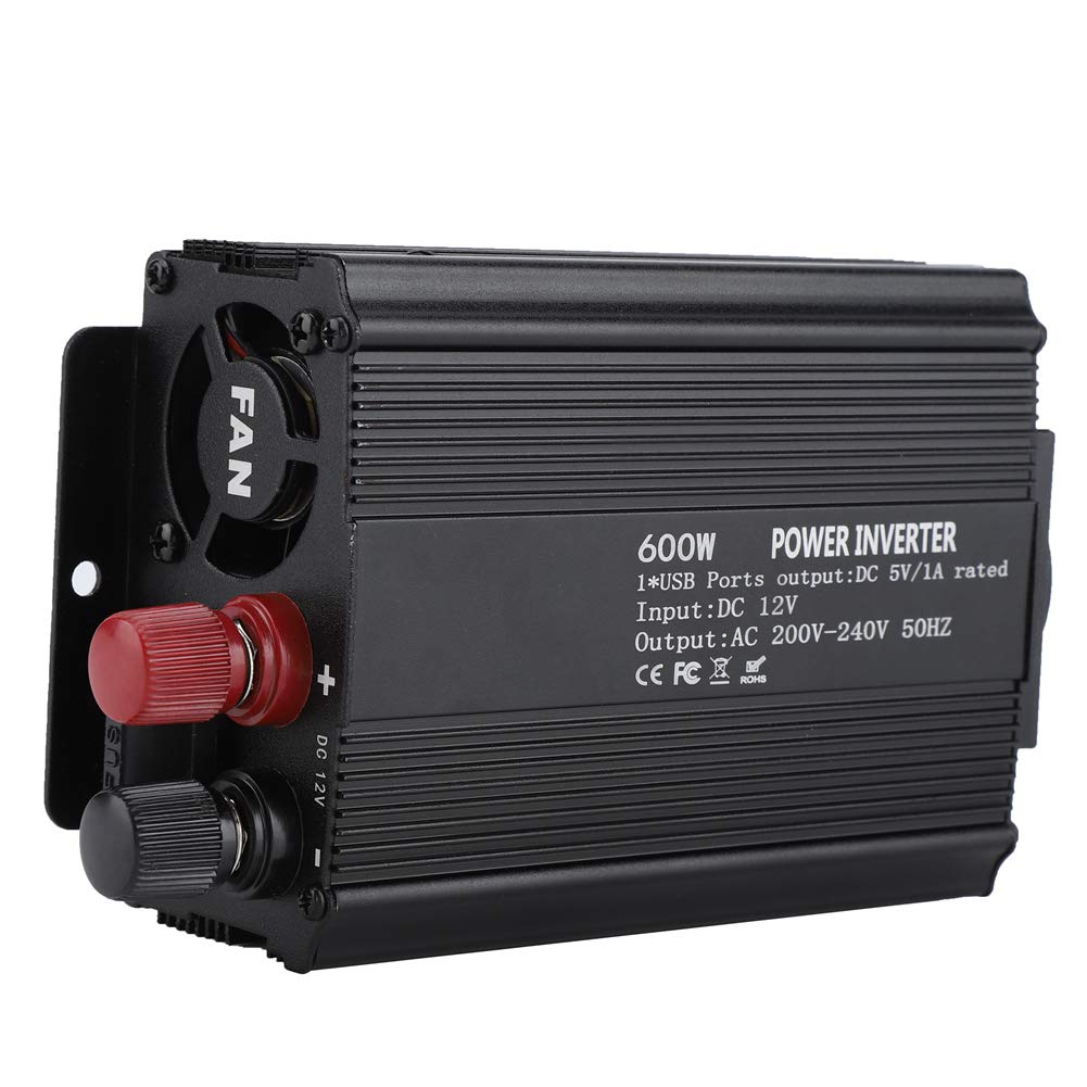 Inverter, inverter solare 12 V, convertitore 220 V, potenza 600 W, porta USB, presa multifunzione, potenza continua 600 W, inverter per auto, inverter target. Inverter intelligente.