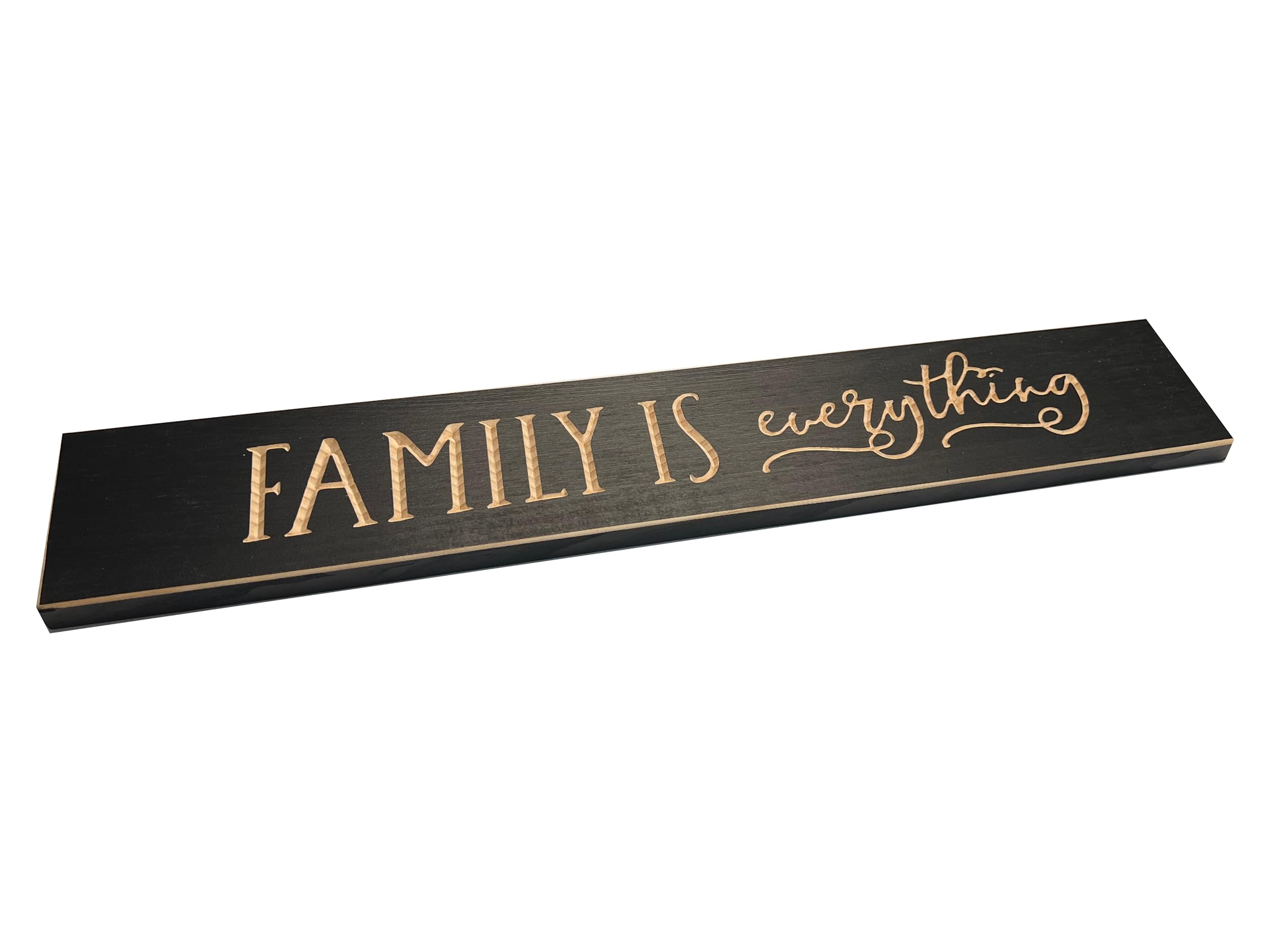 The Finishing Touch Black Family is Everything Black Solid Wood Sign