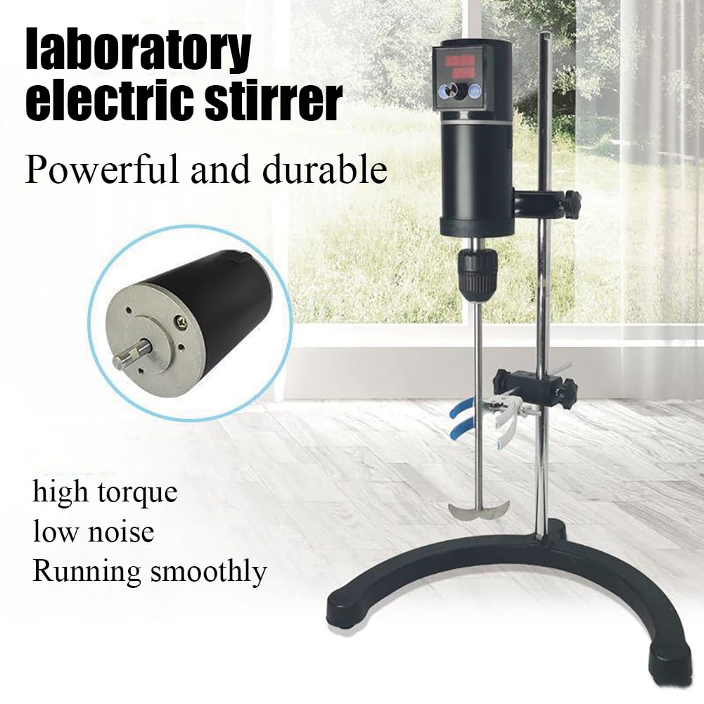 Agitador eléctrico digital superior, agitador de laboratorio de 20 L, velocidad ajustable de 100-2000 rpm, temporizador de 999 minutos, parada automática de sobrecarga para uso médico y químico