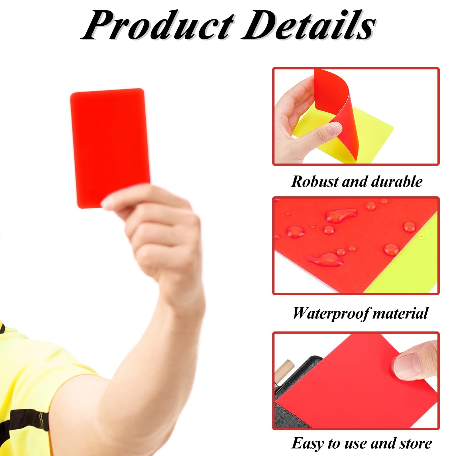 Juego de 20 Tarjetas de árbitro de fútbol, robustas Tarjetas de árbitro Rojo y Amarillo, 8 x 11 cm, de PVC, Accesorios indispensables para Cualquier Juego de fútbol