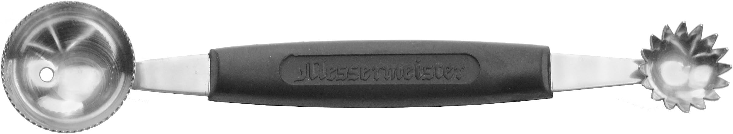 Messermeister Double-Ended Melon Baller, Serrated 30mm/Tomato Shark