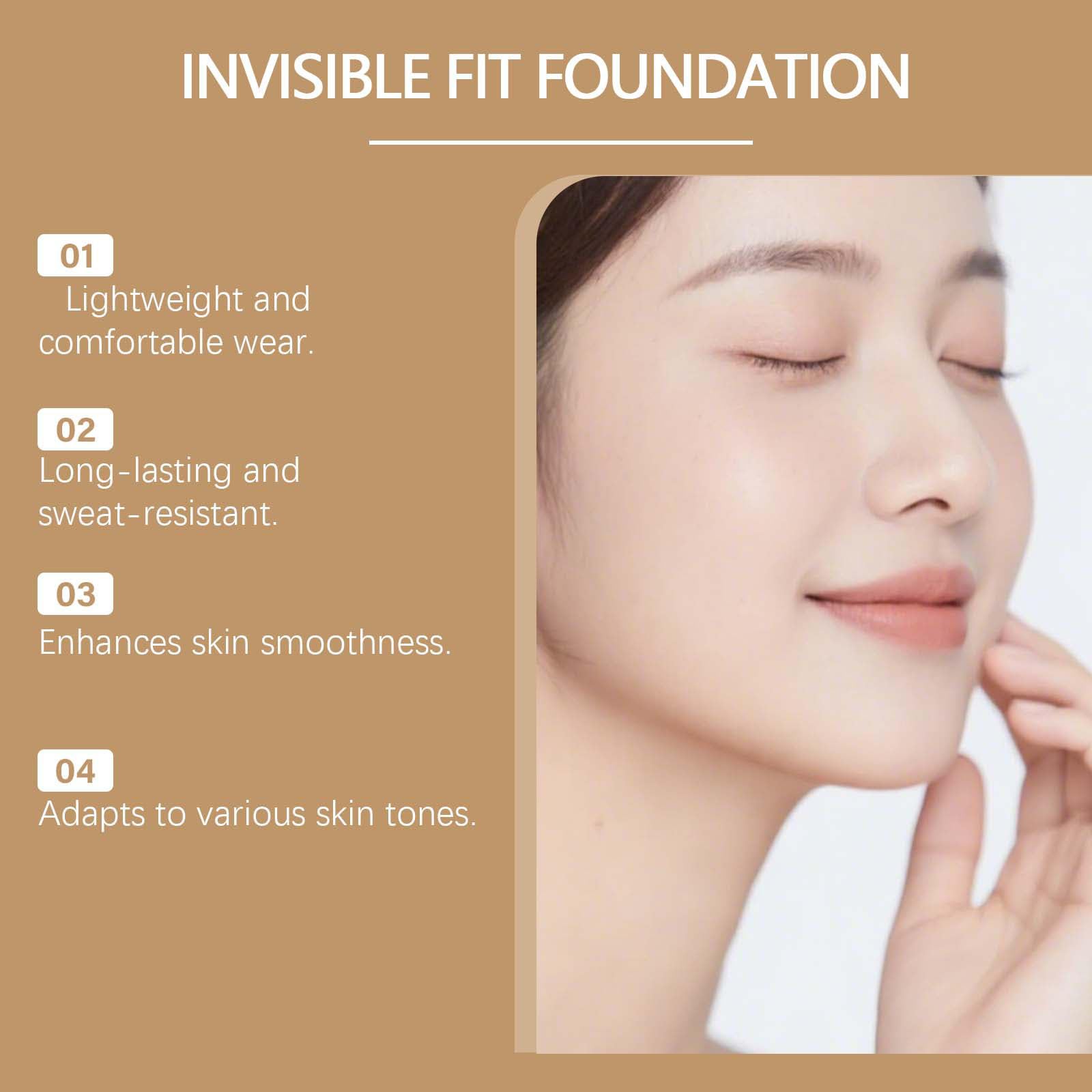 2 in 1, fondotinta a copertura completa, trucco leggero resistente e impermeabile, resistente al sudore, con acido ialuronico, estratto di aloe (5)