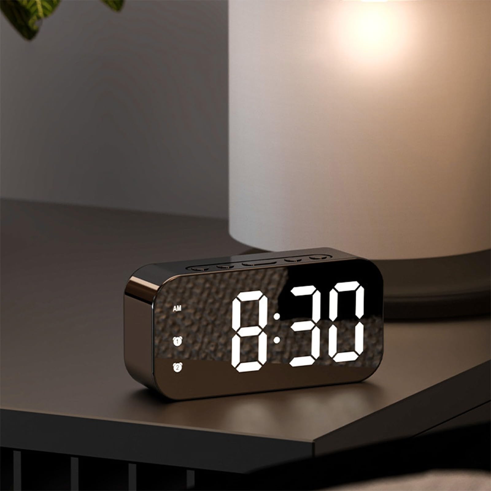 Digital Clock Large Display Luminous Mirror Digital Alarm Clock Led Display Portable Clocks for Bedroom Desk Clocks with