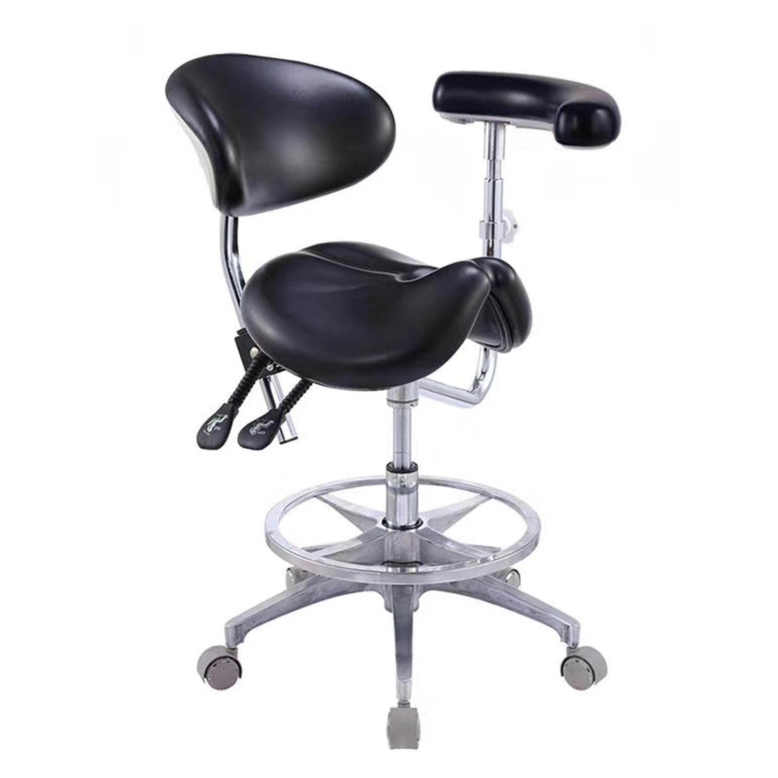 Ergonomiczny stołek podsiodłowy z podparciem oparcia, regulowany fotel dentystyczny, obrotowy fotel do salonu dla profesjonalistów, idealny dla dentystów i stylistów