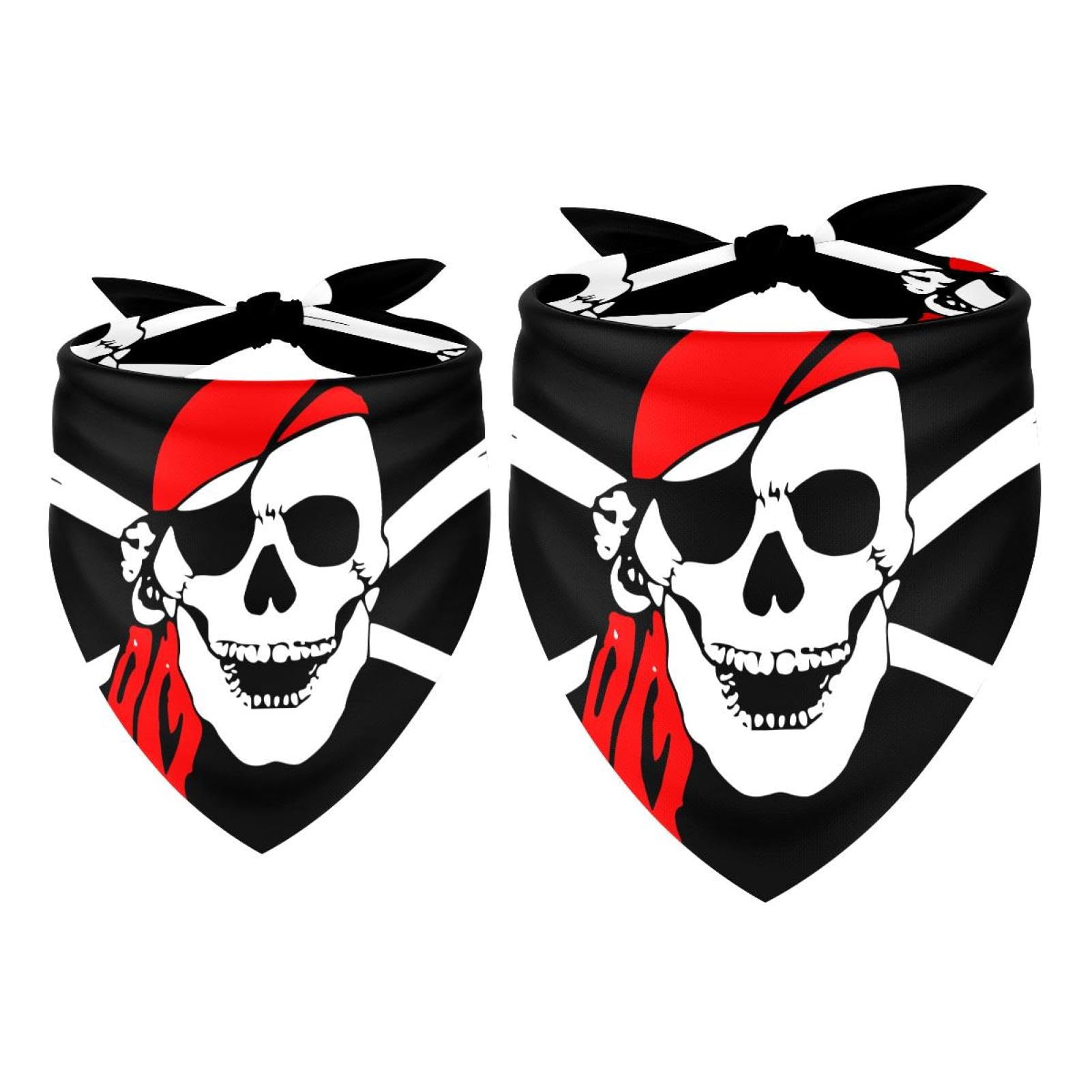 2 Pack Dog Bandana Pirate Funny Skull Girl Boy Bibs Dog Scarf Kerchief Accessories for Small Medium Large Dogs Puppy Cat Pet