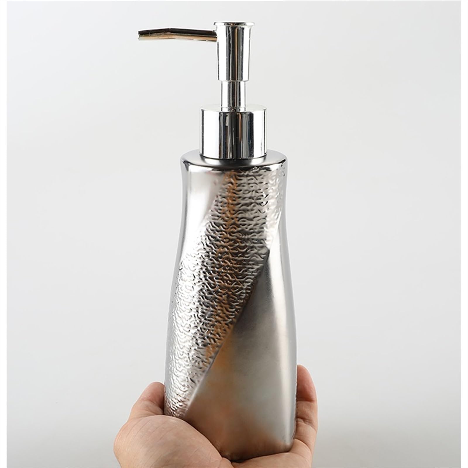 Seifenspender Küche Galvanisierte Seifenspender für Hotelhof Keramik Seifenspender Silberseifenflasche für Lotion-Massageöl (350 ml/11,83 oz) Spender Für Shampoo Und Spülung