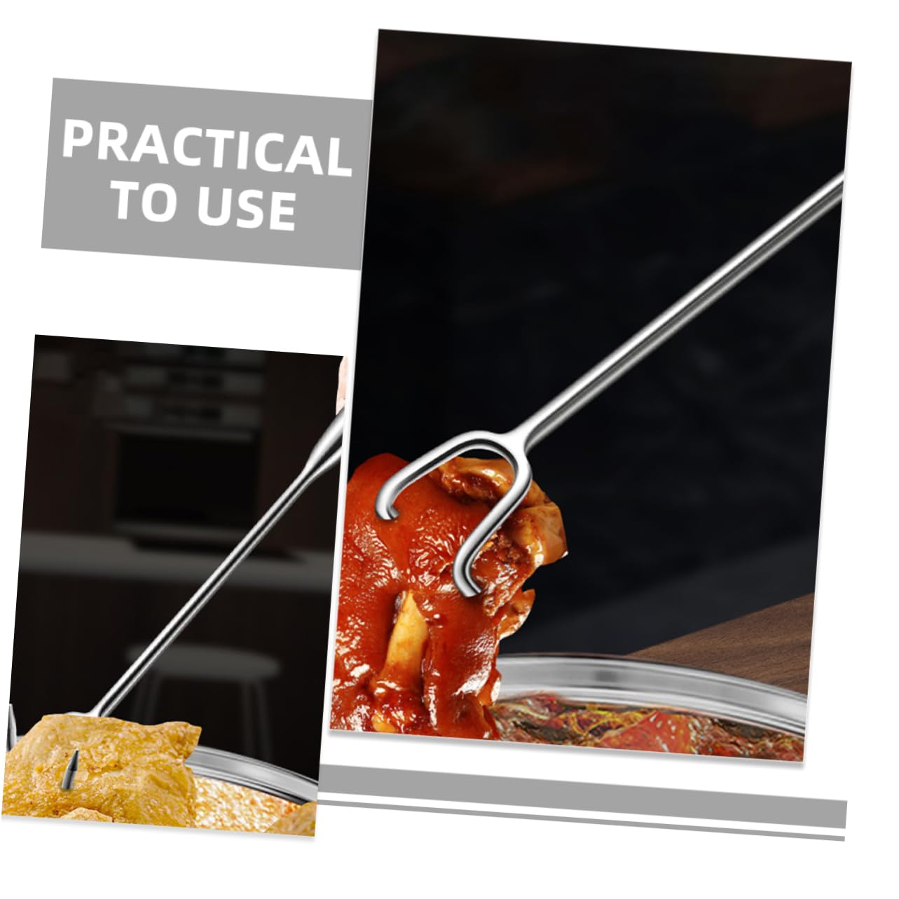 OFFSCH Meat Hook Turner Comfortable Handle Utensil for Hanging Drying and Meat Essential Tool for Kitchens and Outdoor Cooking